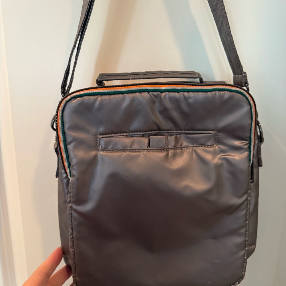 Lug- Crossbody with top handle. Like new! Gun metal metallic - Picture 3 of 5